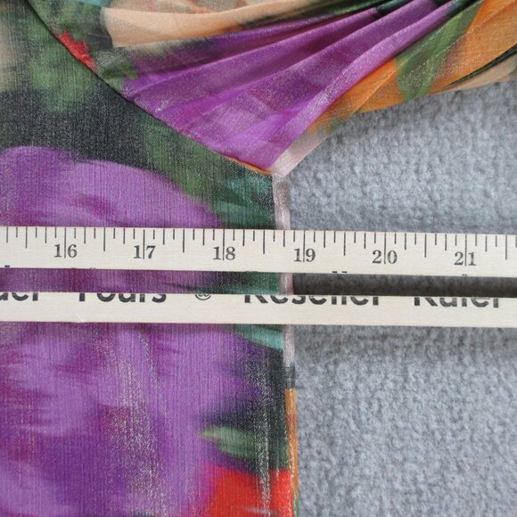 UNGARO Ariel Foiled Garden Blouse Womens XS Apricot Multi Floral Print NWT $595 - Picture 9 of 11